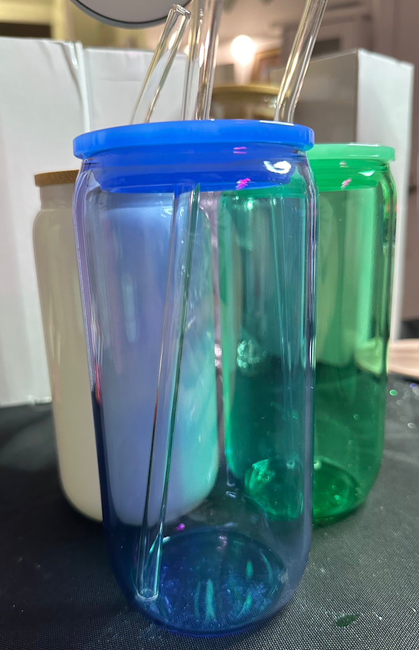 Dark blue glass