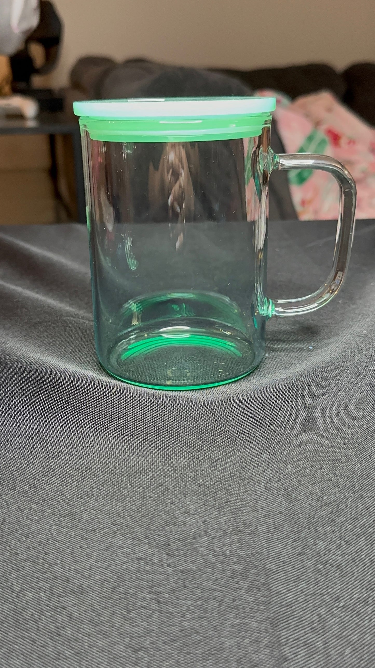 Glass Mint Ombre Mug