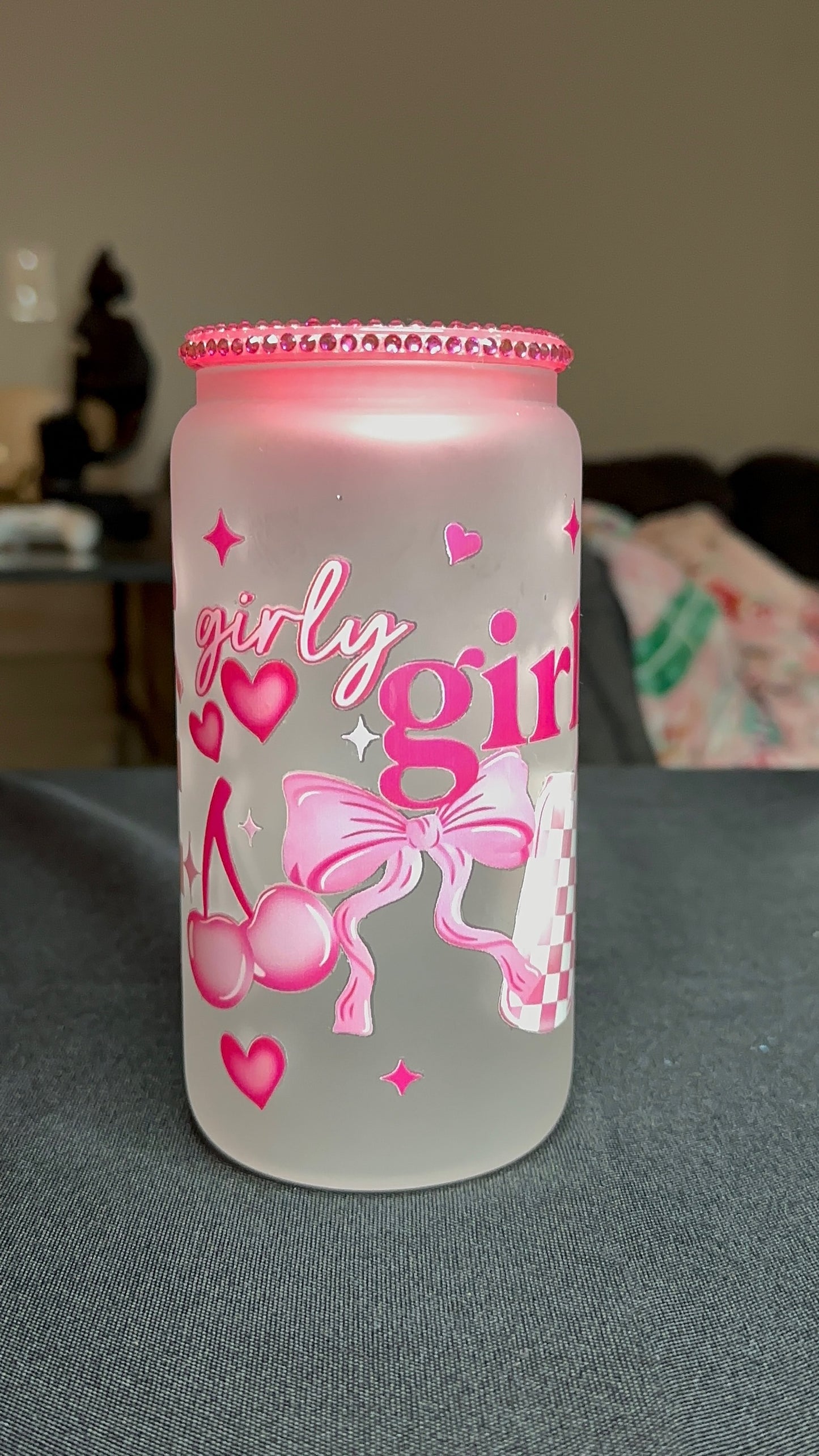 Girly Girl Premade Glass Cup
