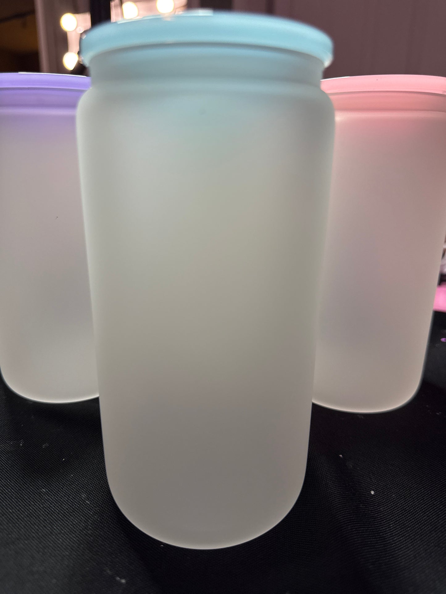 Blue Frosted Glass